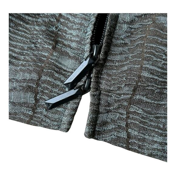 Akris Ruched Front Double Zipper Jacket Satin Lapel Size 6 - Picture 11 of 13